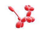 red balloon dog isolated on white background