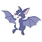 Vector illustration of a cute cartoon bat. Isolated objects for design element