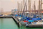 Marina and yachts on Mediterranean sea in Ashqelon, Israel.