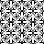 Design seamless monochrome decorative pattern. Abstract twisting lines background. Speckled texture. Vector art