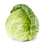 Whole fresh cabbage  isolated on white background