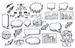 A set of hand drawn vector elements