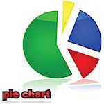 Glossy illustration of a colorful pie chart graph