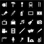 Art icons on black background, stock vector