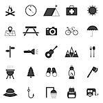 Camping icons on white background, stock vector