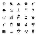 Farming icons with reflect on white background, stock vector
