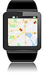 Smartwatch with GPS Map Directions and apps icons