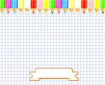 Notepad blank page and stationery  vector illustration.