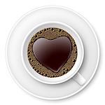 Cup of coffee with heart image on top. I love coffee