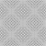 Design seamless monochrome warped diamond pattern. Abstract convex textured background. Vector art. No gradient