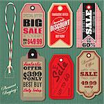 vector set of Vintage Style Sale Tags Design