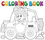 Coloring book car traveller theme 1 - eps10 vector illustration.