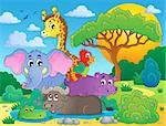 Cute African animals theme image 8 - eps10 vector illustration.