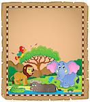 Parchment with African animals 2 - eps10 vector illustration.