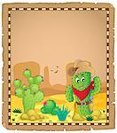 Parchment with cactus theme 1 - eps10 vector illustration.