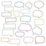 Colored line speech bubbles collection, vector eps10 illustration