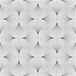 Design seamless twirl movement checked geometric pattern. Abstract monochrome waving lines background. Speckled texture. Vector art