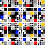 Design seamless colorful mosaic pattern. Abstract square geometric background. Vector art