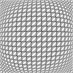 Design monochrome warped grid diamond pattern. Abstract latticed textured background. Vector art