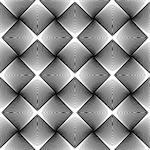Design seamless monochrome geometric pattern. Abstract diamond interlacing textured background. Vector art