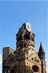 Ruins of Kaiser Wilhelm Memorial Church in Berlin destroyed by Allied bombing and preserved as memorial, Berlin, Germany