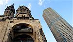 Ruins of Kaiser Wilhelm Memorial Church in Berlin destroyed by Allied bombing and preserved as memorial, Berlin, Germany