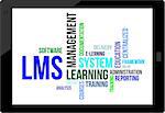 A word cloud of learning management system related items