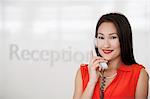 Portrait of receptionist in office