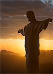 Christ the Redeemer statue at sunset, Rio De Janeiro, Brazil