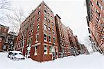 Buildings in a city after blizzard in Boston, Suffolk County, Massachusetts, USA