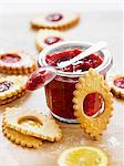 Lemon and raspberry shortbread biscuits