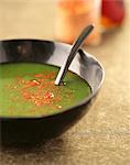 Spinach soup with ground red pepper