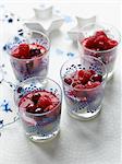 Rice pudding with summer fruit puree