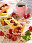 Individual raspberry cakes