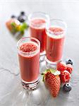 Strawberry-raspberry-blueberry smoothies