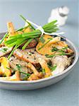 Roast pork with mushrooms