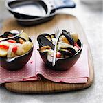 Raclette with mussels,peppers and parmesan