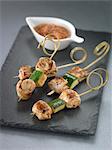 Chicken and zucchini mini brochettes