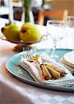 Plates and cutlery on a table