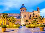 Palermo Cathedral (Duomo di Palermo) at night, Palermo, Sicily, Italy, Europe