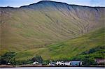 Village of Leenane,  Killary harbour and Mweelrea mountain in Connemara, County Galway, Ireland