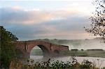 Autumn, early morning, Eden Bridge, Lazonby, Eden Valley, Cumbria, England, United Kingdom, Europe