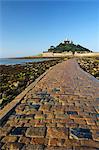 Causeway to St. Michaels Mount, Penzance, Cornwall, England, United Kingdom, Europe