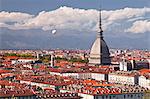 The rooftops of Turin with the Mole Antonelliana, Turin, Piedmont, Italy, Europe