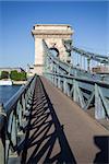 Chain Bridge over Danube river in Budapest, Hungary