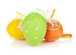 Colorful easter eggs. Isolated on white background