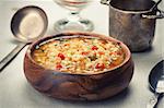 Bowl of minestrone soup with lentil