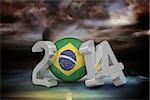 Brazil world cup 2014 against stormy sky with tornado over road