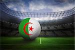 Football in algeria colours in large football stadium with lights