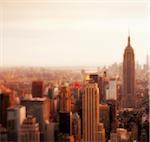 Overview of Central Manhatten with the Empire State Building, New York City, New York, USA